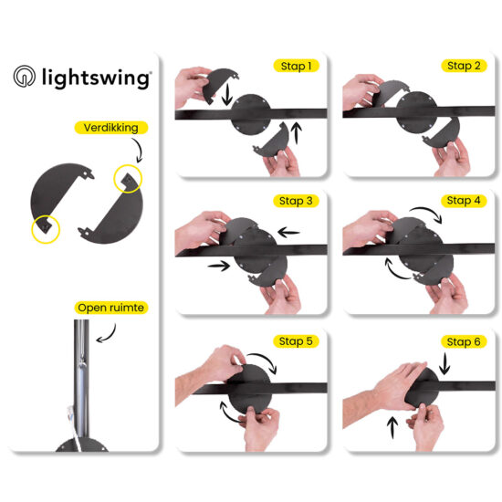 Lightswing® Näin kiinnität peitelevyt